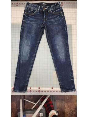 Silver Jeans Womens W26 L25 Suki Skinny Crop Dark Wash Stretch